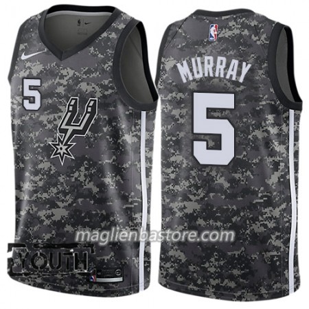 Maglia NBA San Antonio Spurs Dejounte Murray 5 Nike City Edition Nero Swingman - Bambino
